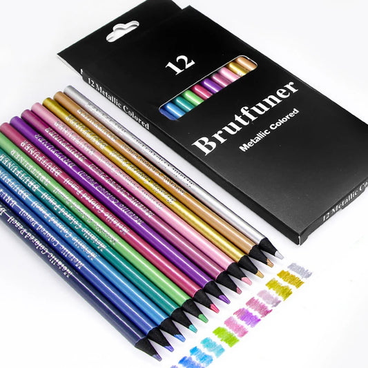 Crayon de Couleurs - 12 Couleurs Métalliques
