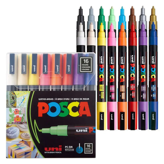 POSCA - 16 pièces Marqueurs pointes fines