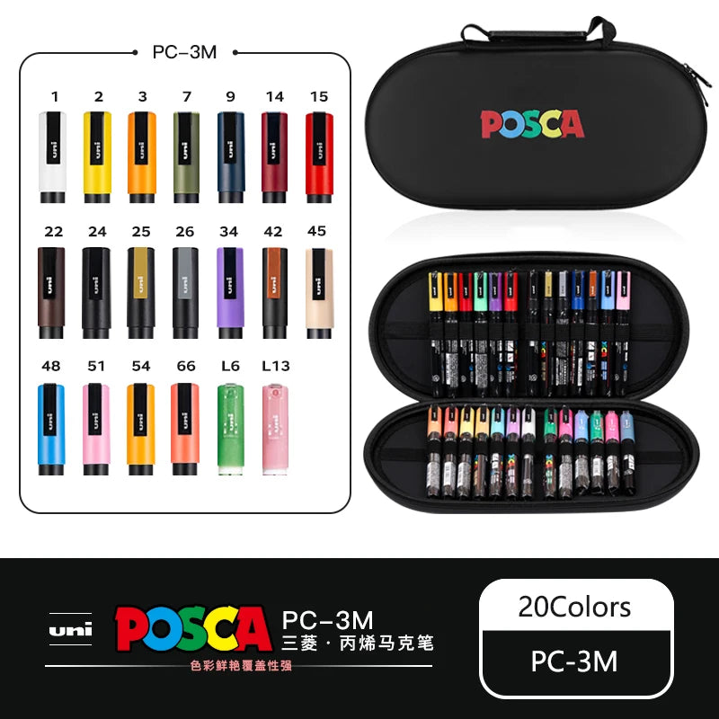 POSCA - Lots de plusieurs Marqueurs et sa pochette de protection