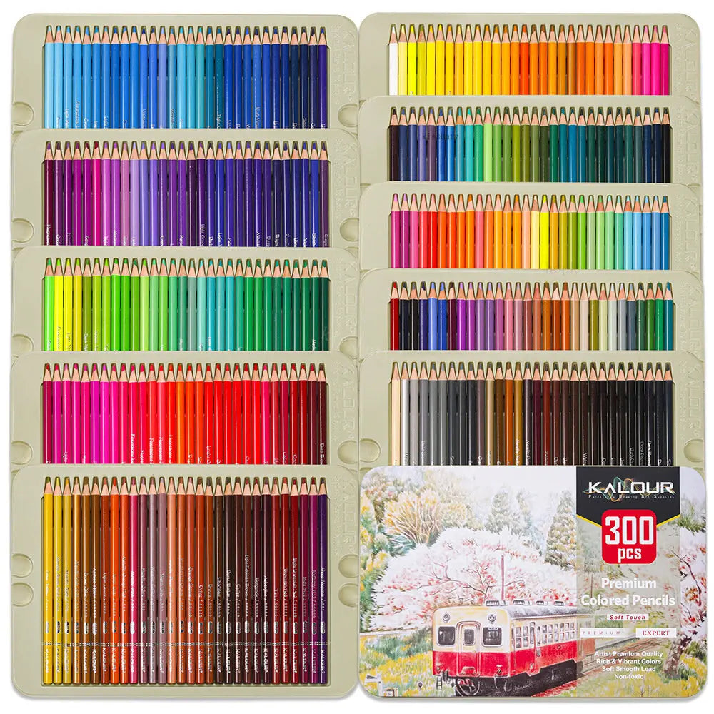 Crayons de Couleurs Professionnels - 300 Couleurs