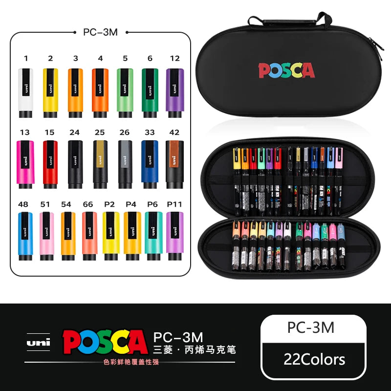 POSCA - Lots de plusieurs Marqueurs et sa pochette de protection