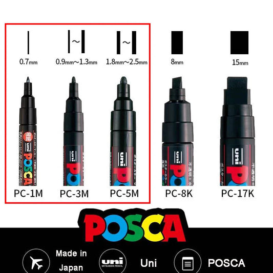 POSCA - Lots de plusieurs Marqueurs et sa pochette de protection