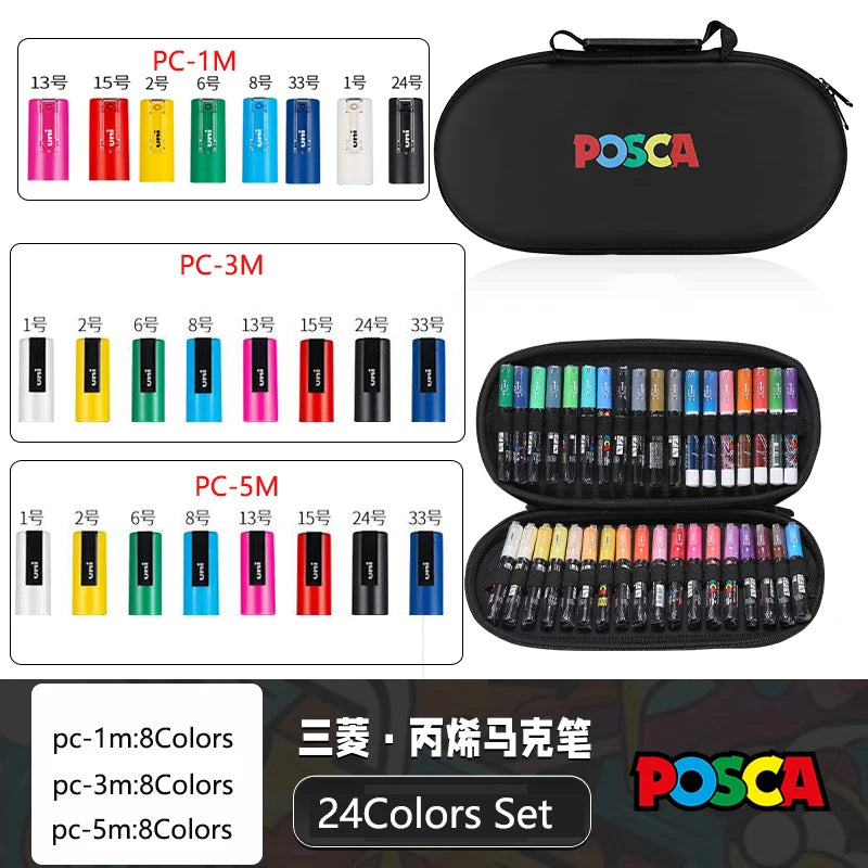 POSCA - Lots de plusieurs Marqueurs et sa pochette de protection