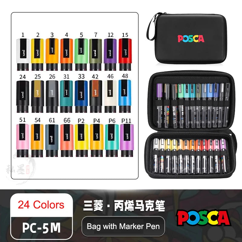 POSCA - Lots de plusieurs Marqueurs et sa pochette de protection